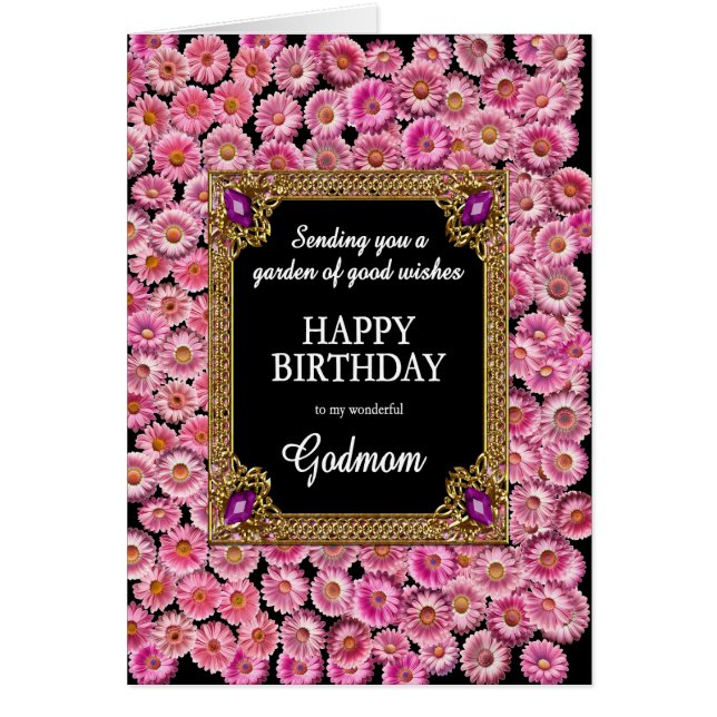 Godmom Birthday Pink Daisies (Front)