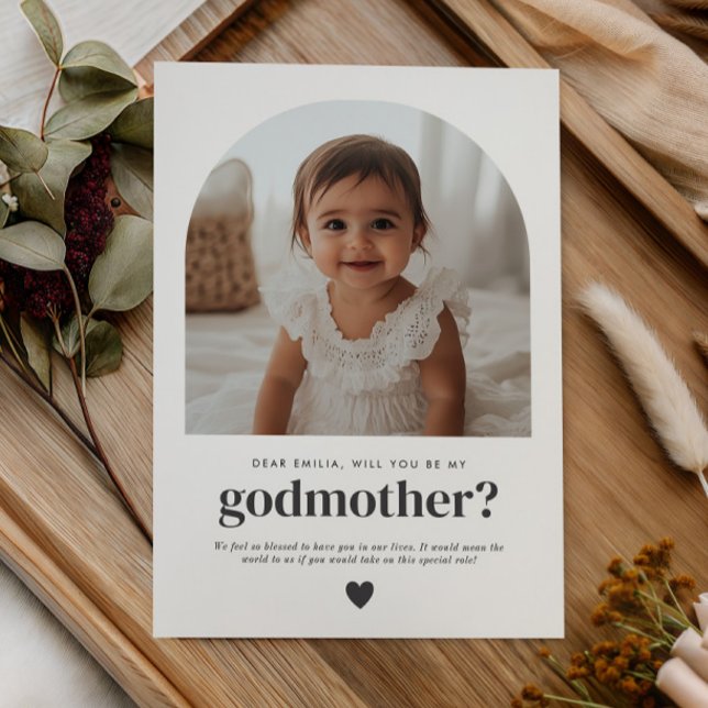 Godmother Arched Photo Proposal Invitation (Zazzle Godmother Arched Photo Proposal Invitation)