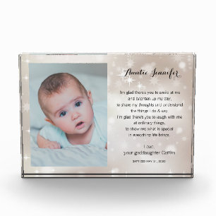 Godmother Baptism Poem on Stars Photo Block