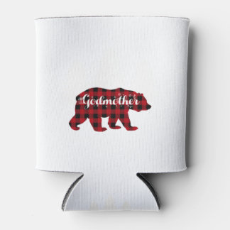 Godmother Bear Buffalo Red Plaid Matching Family Can Cooler