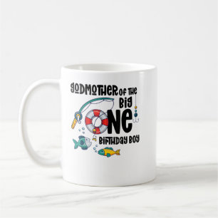 Godmother Big One 1-Year-Old Boy Fishing Birthday  Coffee Mug