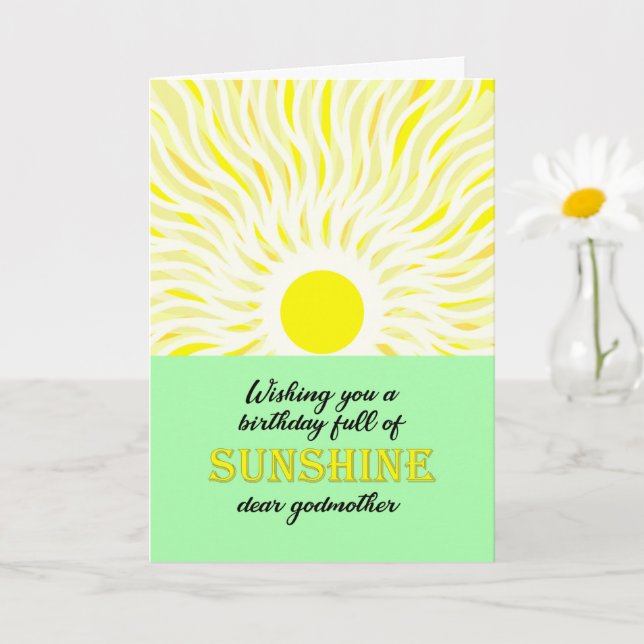 Godmother Birthday Bright Sunshine Card (Small Plant)