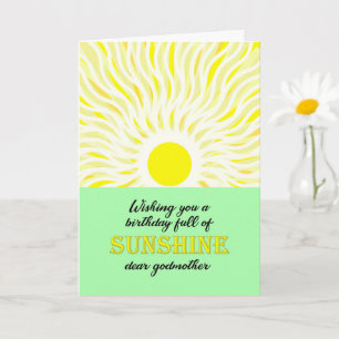 Godmother Birthday Bright Sunshine Card