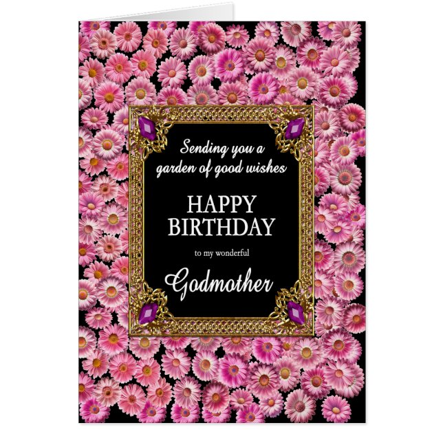 Godmother Birthday Pink Daisies (Front)