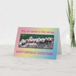 Godmother Birthday with otters Card