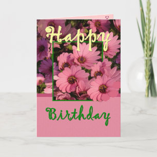 GODMOTHER - Birthday with Pink Daisy Flowers Card