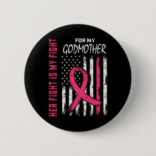 Godmother Breast Cancer Awareness Flag Family Figh 6 Cm Round Badge
