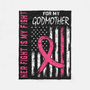 Godmother Breast Cancer Awareness Flag Family Figh Fleece Blanket