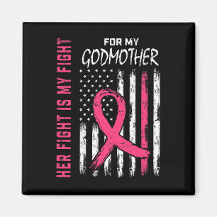 Godmother Breast Cancer Awareness Flag Family Figh Magnet