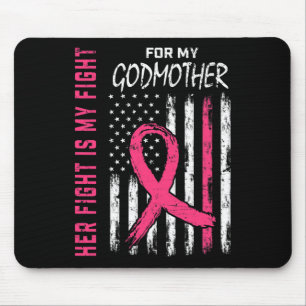 Godmother Breast Cancer Awareness Flag Family Figh Mouse Mat