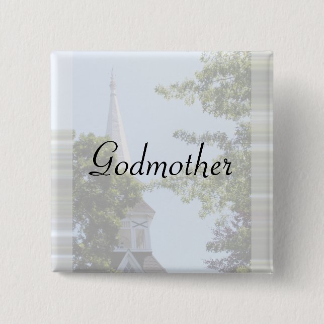 Godmother Button/pin 15 Cm Square Badge (Front)
