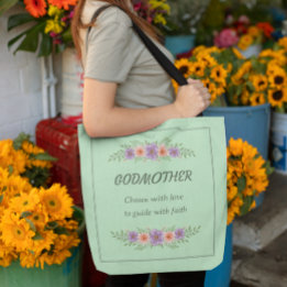 GODMOTHER Chosen with love to guide with faith Tote Bag