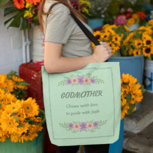GODMOTHER Chosen with love to guide with faith Tote Bag