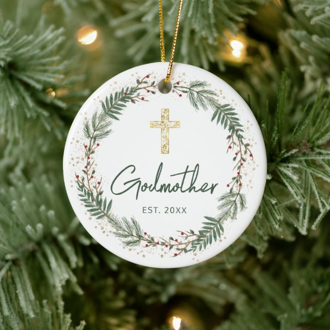 Godmother Christmas  Ceramic Tree Decoration (Tree)