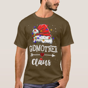 Godmother Claus Christmas Light Pajama Family Matc T-Shirt