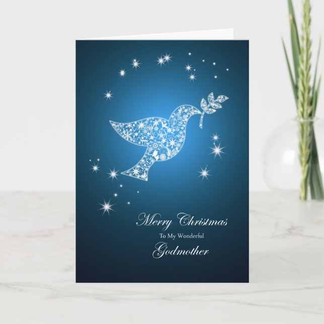 Godmother, Dove of peace Christmas card (Front)