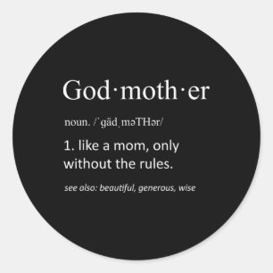 Godmother Funny Definition Grandma Mothers Day  Classic Round Sticker