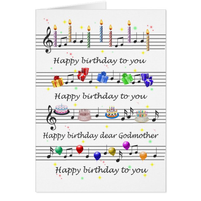 Godmother Funny Happy Birthday Song Sheet Music (Front)