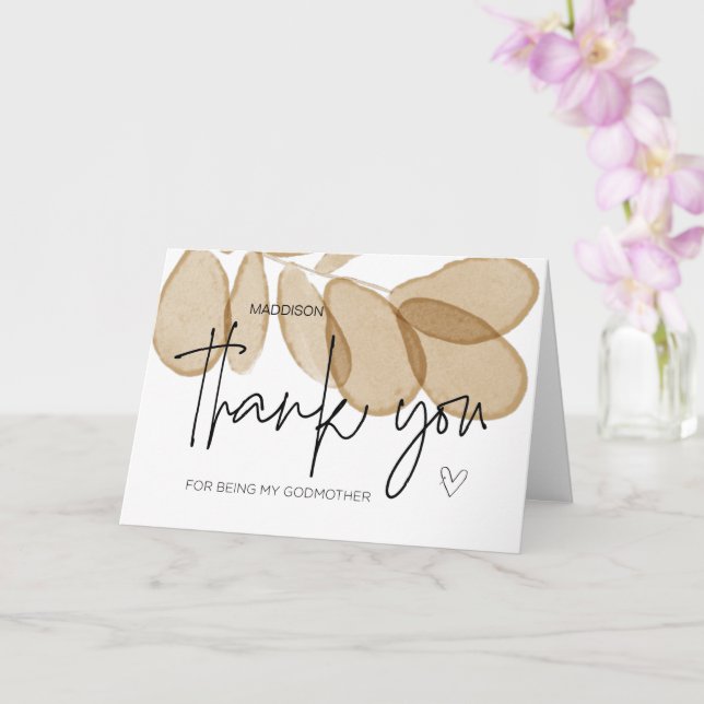 Godmother Gift Thank You for Being My Godfather Ca Card (Orchid)
