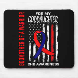 Godmother Of A Warrior Goddaughter Chd Awareness F Mouse Mat
