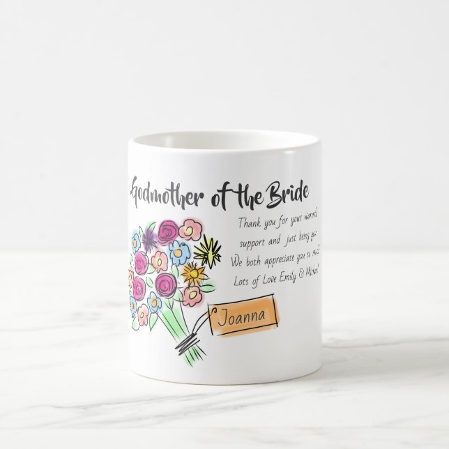 Godmother of Bride Personalised Thank You Message Coffee Mug (Center)