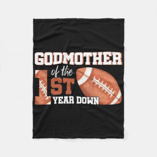 Godmother Of The 1 Year Old Birthday Football 1st  Fleece Blanket