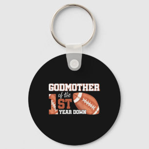 Godmother Of The 1 Year Old Birthday Football 1st Key Ring
