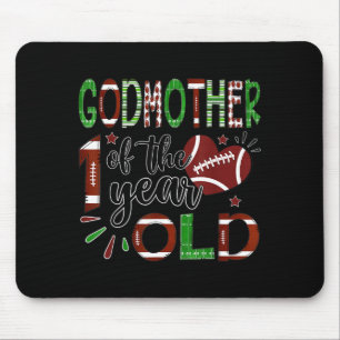 Godmother Of The 1 Year Old Football 1st Birthday Mouse Mat