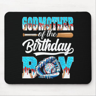 Godmother of the birthday boy baseball ice cream mouse mat