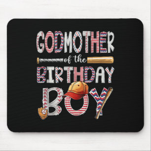 Godmother Of The Birthday Boy Baseball Player Birt Mouse Mat