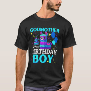 Godmother Of The Birthday Boy Llama B-Day Matching T-Shirt