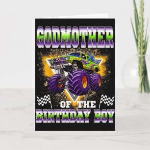 Godmother Of The Birthday Boy Monster Truck Birthd Card