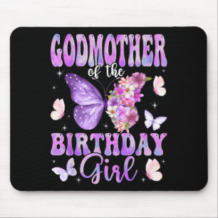 Godmother of The Birthday Girl Butterfly Family Mouse Mat
