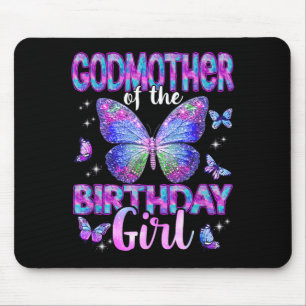 Godmother Of The Birthday Girl Butterfly Family Mouse Mat