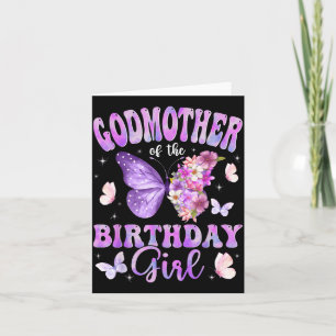 Godmother of The Birthday Girl Butterfly Party Card