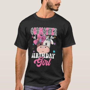 GodMother Of The Birthday Girl Farm Cow Groovy T-Shirt