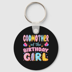 Godmother of The Birthday Girl Sweet Doughnut Key Ring