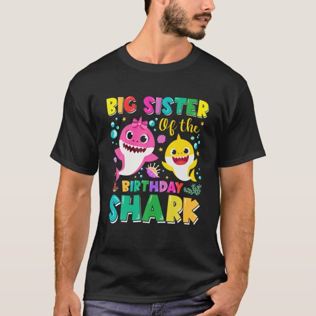 Godmother Of The Birthday Sharks Godparent Matchin T-Shirt (Front)