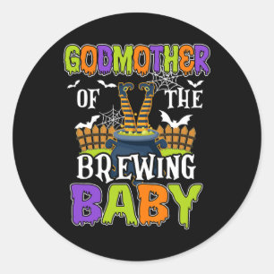 Godmother Of The Brewing Byby Funny Halloween  Classic Round Sticker