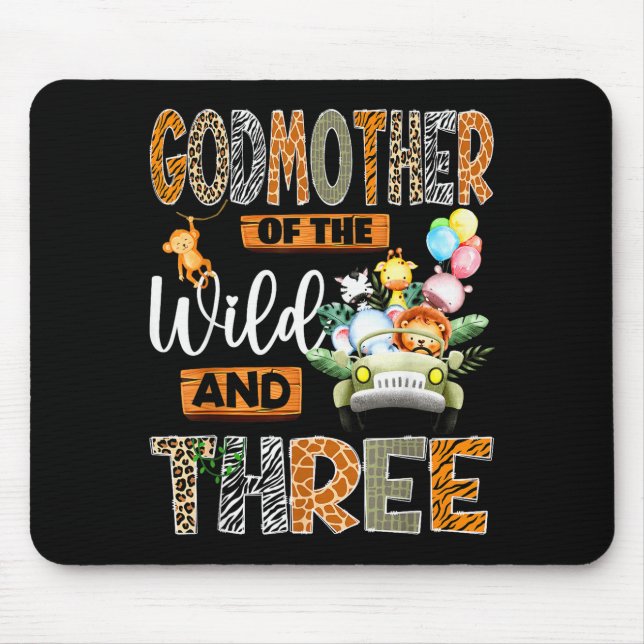 Godmother Of The Wild &amp; Three 3rd Birthday Boy Mouse Mat (Front)