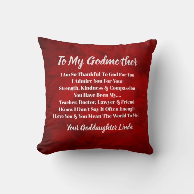 Godmother Personalise Throw Pillow (Front)