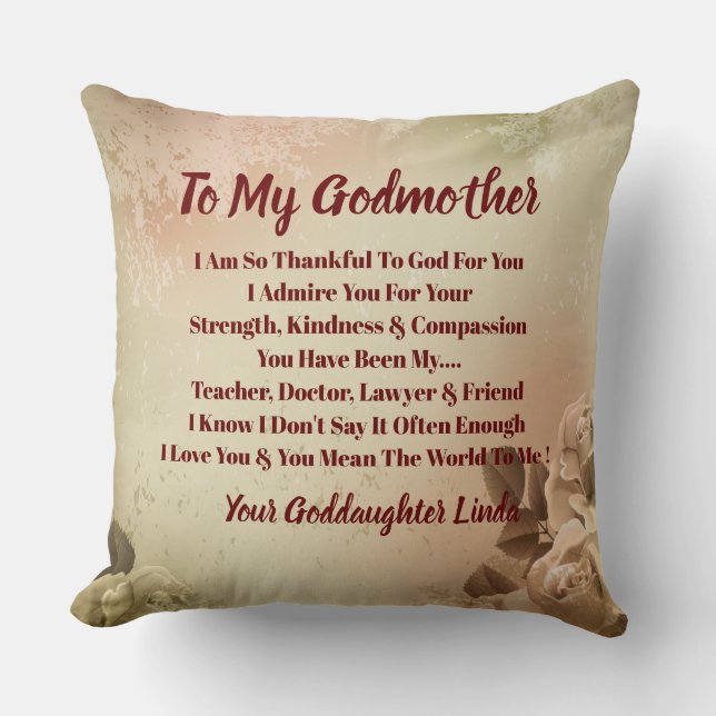 Godmother Personalise Throw Pillow (Front)