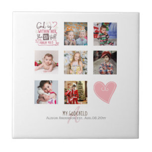 GODMOTHER PHOTO COLLAGE Gift with verse can edit Tile