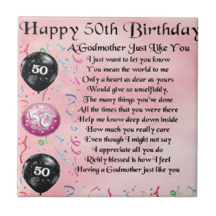 Godmother poem - 50th Birthday Design Tile