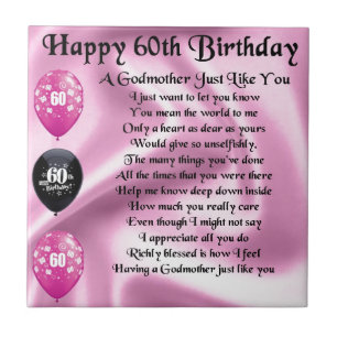 Godmother Poem - 60th Birthday Design Tile