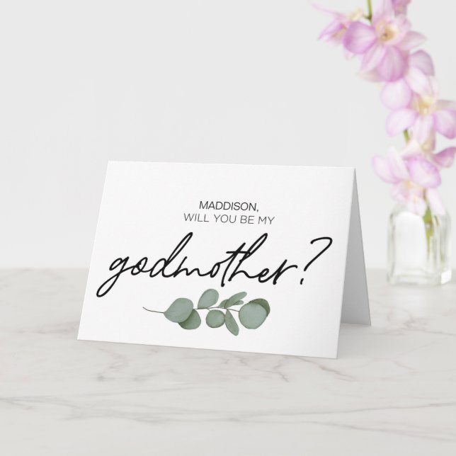 Godmother Proposal Will You Be My Godparents Card (Orchid)