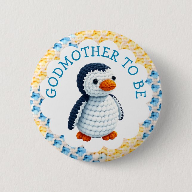Godmother to Be | Boy's Baby Shower 6 Cm Round Badge (Front)