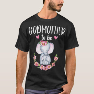 Godmother To Be Elephant Baby Shower Floral Premiu T-Shirt