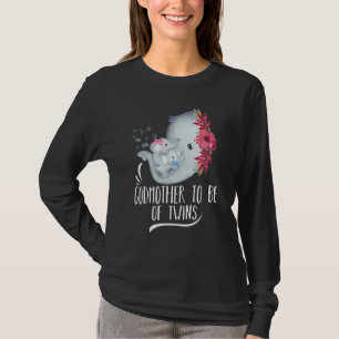 Godmother To Be Of Twins One Boy One Girl Baby Sho T-Shirt