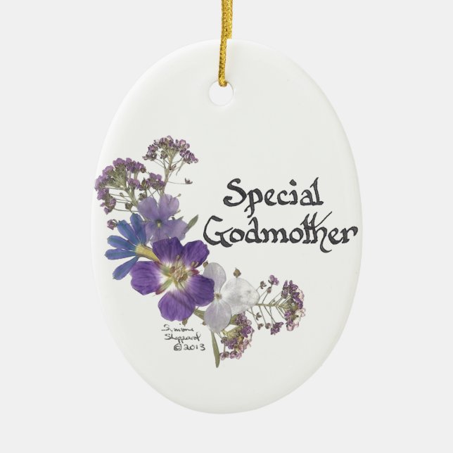 Godmother tribute ceramic tree decoration (Front)